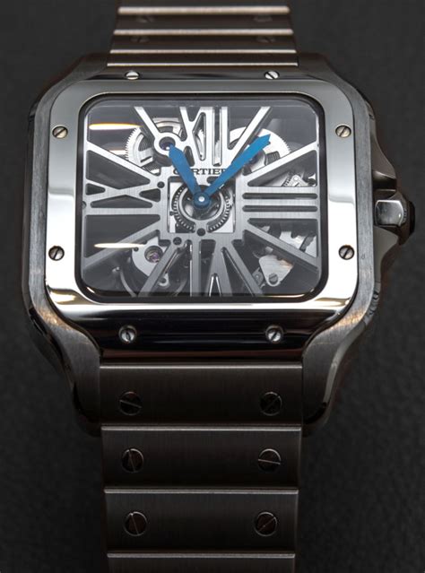 santos de cartier skeleton watch|cartier skeleton watch black diamond.